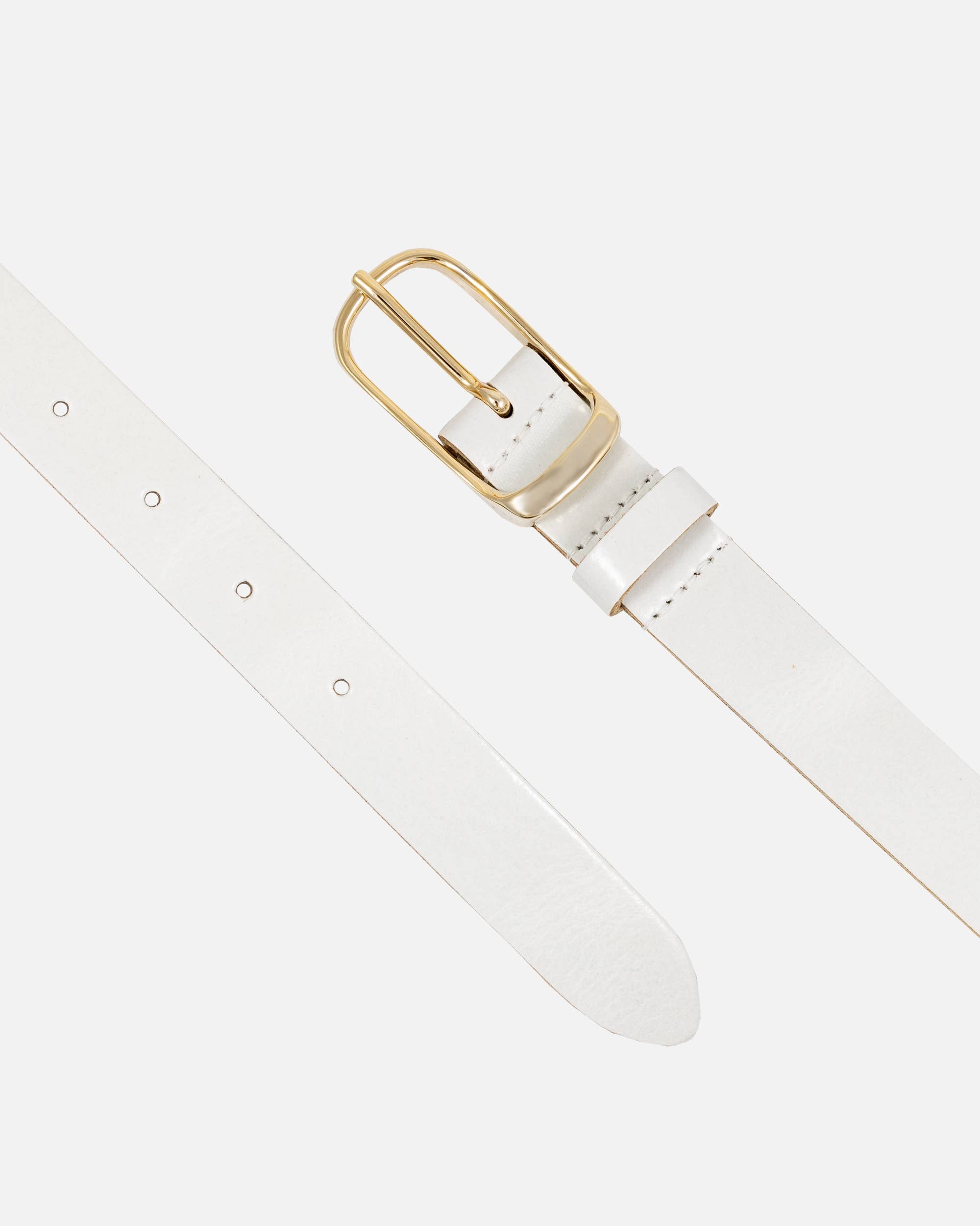 Lasse | Gold Buckle Skinny Classic Design Leather Belt Women