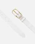 Lasse | Gold Buckle Skinny Classic Design Leather Belt Women