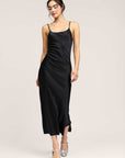 Camilla Silk Midi Dress in Brown