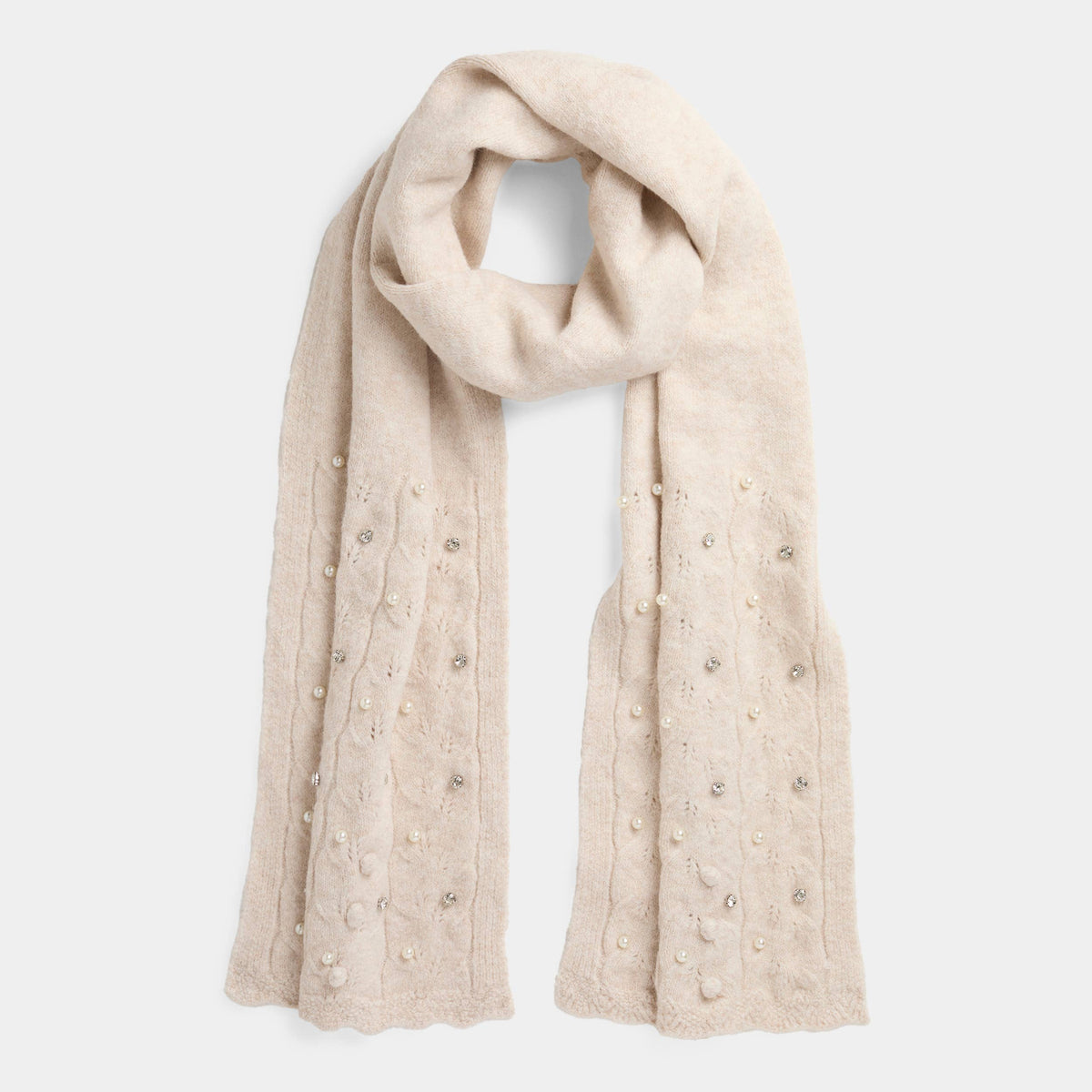 Sweet Scallop Glam Knit Scarf