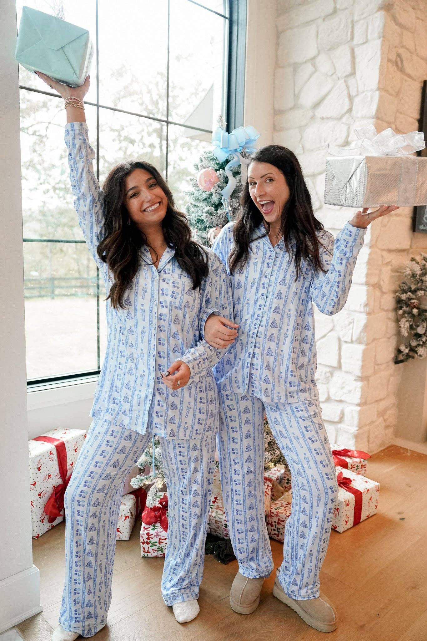 Blue Christmas Pajama Set