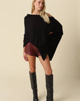 Claire Asymmetrical Knit Poncho