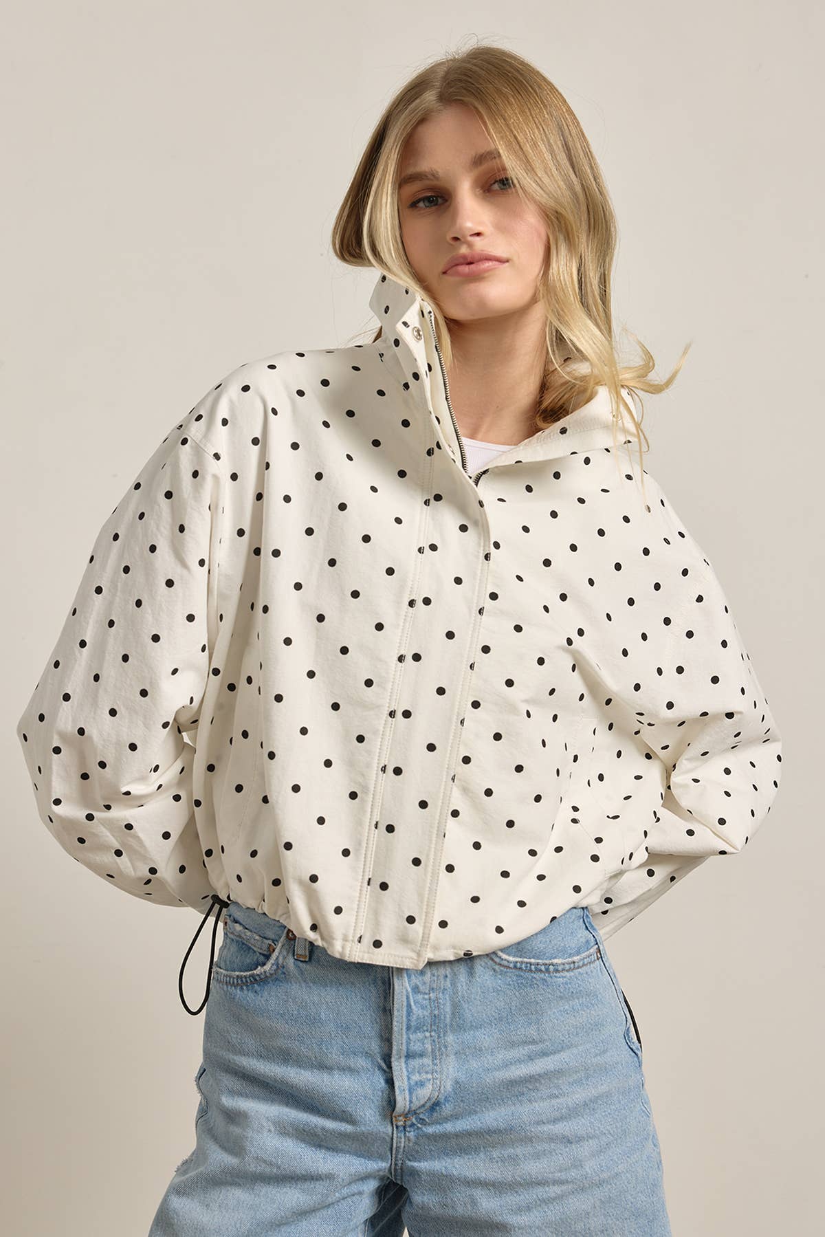 Alessia Polka-Dot Pullover Jacket