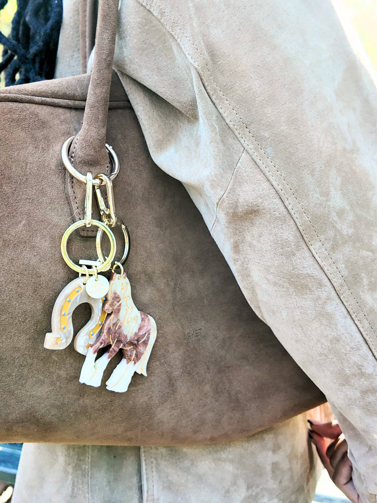 Hand-painted Horse Bag Charm + Keychain