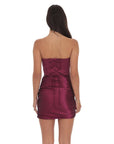 Lucy in the Sky Strapless Sweetheart-Cut Dress in Plum