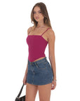Lucy in the Sky Pointed Corset Top in Magenta