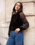 Daria Velvet Lace Blouse