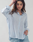 Work to Play Pinstriped Button Up Shirt