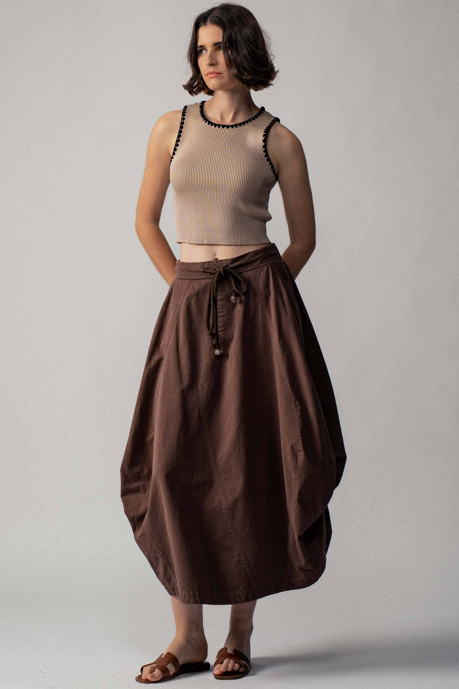 Lara Scalloped Ribbed Knit Top