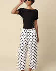 Carina Polka Dot Straight-Leg Pants