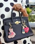 Hand-painted Champagne Bag Charm + Keychain | Eco-Friendly