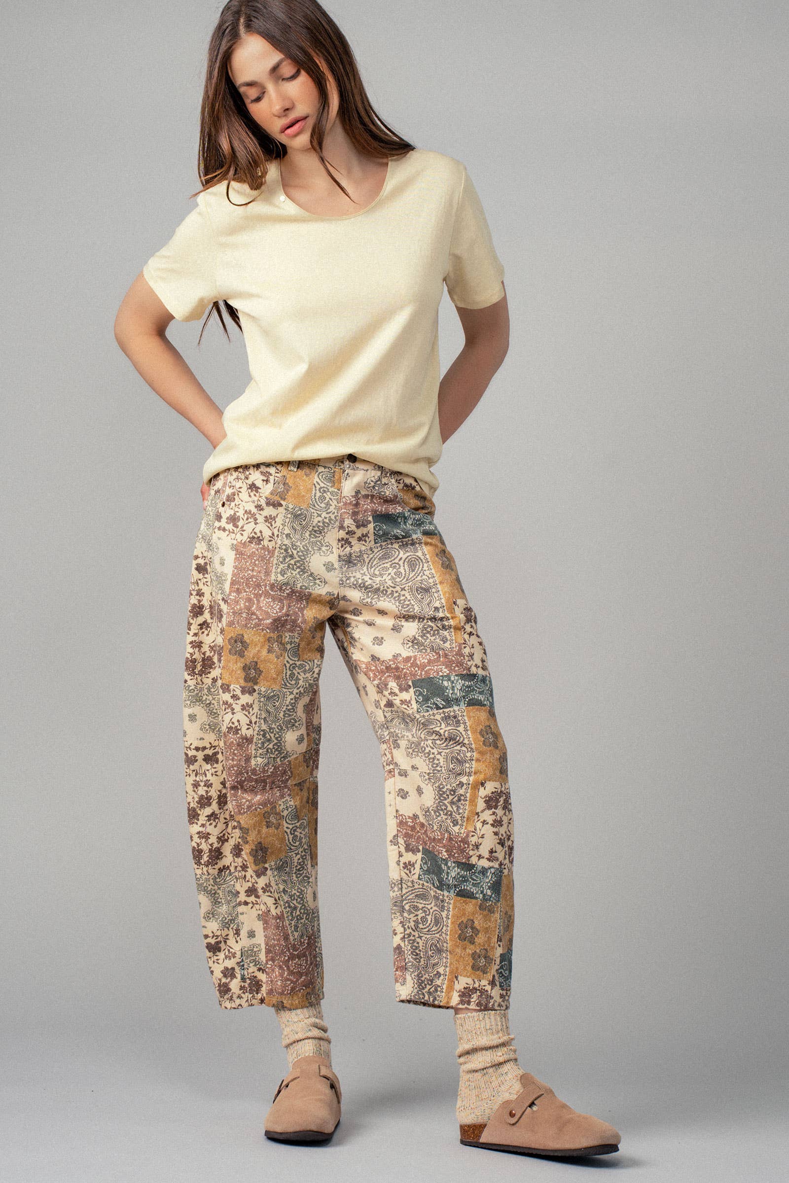 Boho Patchwork Wide Leg Pants