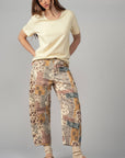 Boho Patchwork Wide Leg Pants