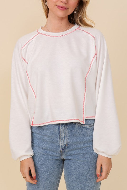 Stitches Long Sleeve Top