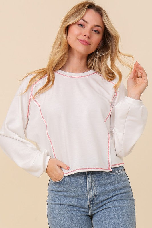 Stitches Long Sleeve Top