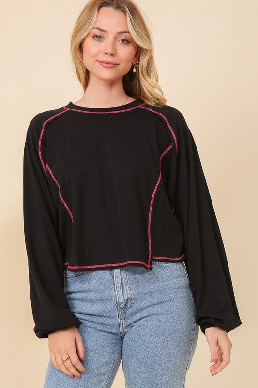 Stitches Long Sleeve Top