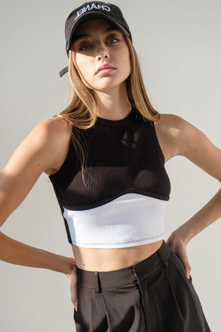 Lennon Color Block Crop Tank (multiple colors)