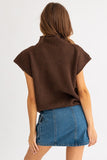 Dina Power Shoulder Sweater Vest