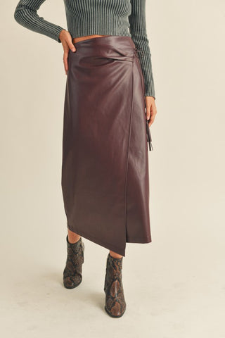 Willa Wrap Leather Skirt
