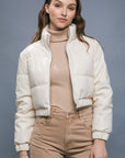 Suzy Faux Leather Puffer Jacket