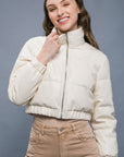 Suzy Faux Leather Puffer Jacket