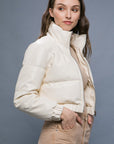 Suzy Faux Leather Puffer Jacket