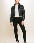 Suzy Faux Leather Puffer Jacket