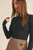 Titi Textured Long Sleeve Mock Neck