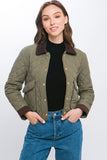 Debbie Quilted Jacket W/Suede Collar