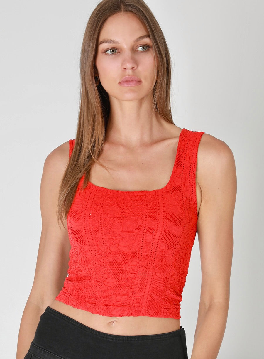 Stacie Double Lace Square Crop Tank