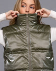 High Neck Zip Up Vest