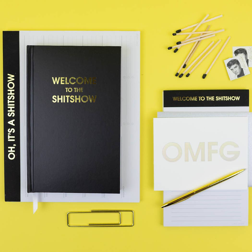 Welcome to the Shitshow - Lined Notepad - Perforated Sheets - Black