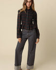 Nila Smocked Plaid Peplum Blouse