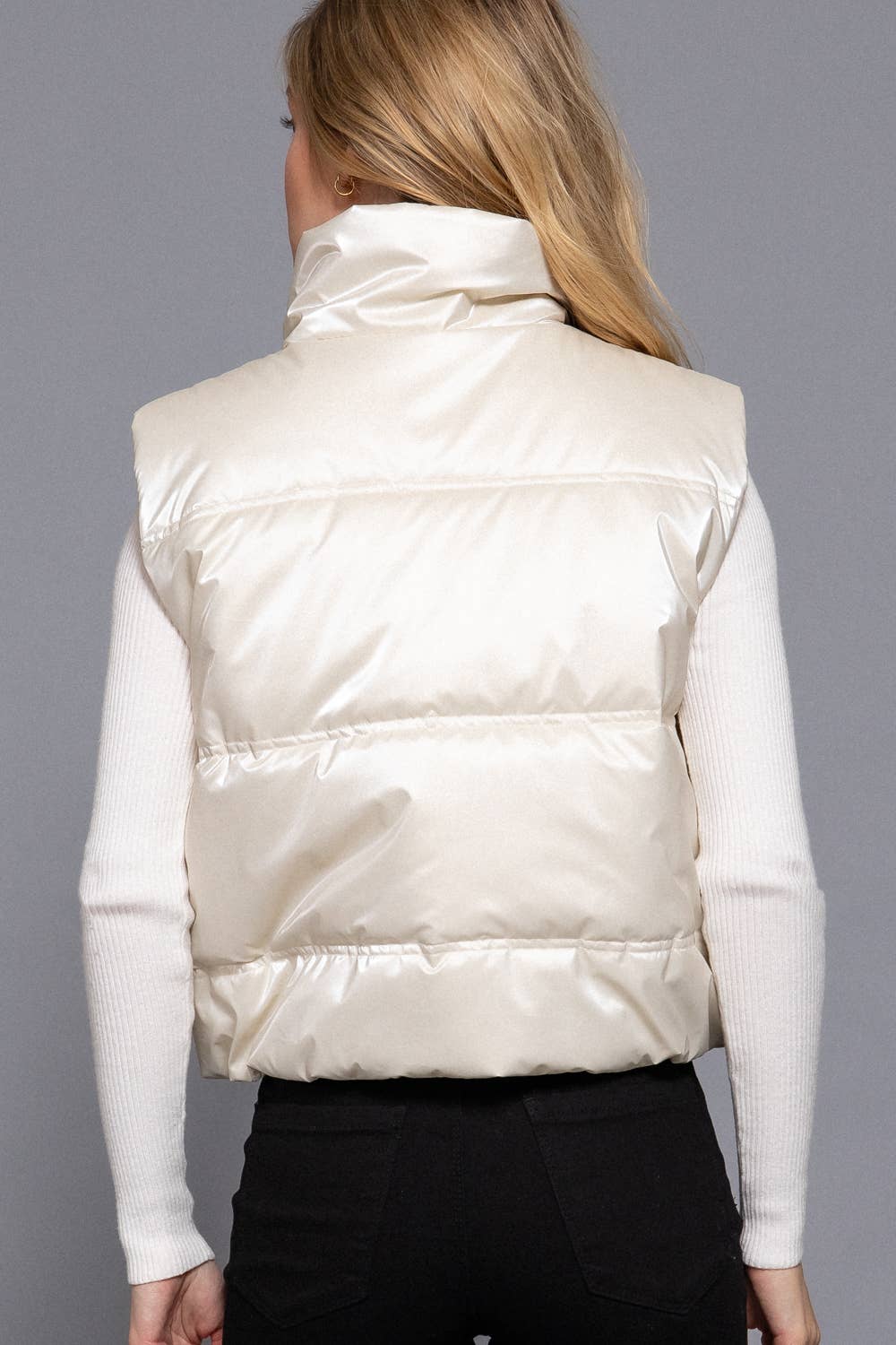 High Neck Zip Up Vest