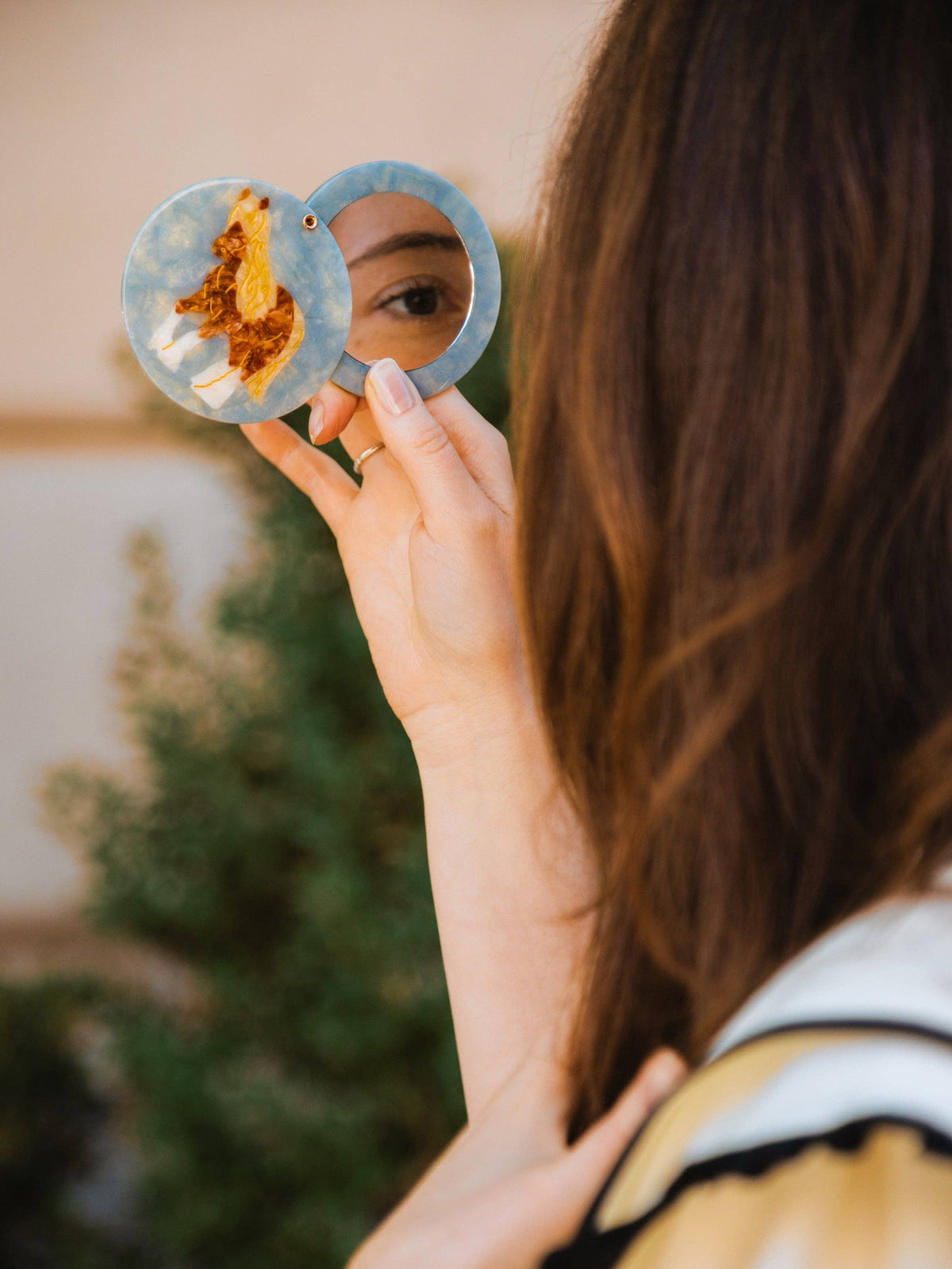 Hand-painted Horse Compact Mirror | Eco-Friendly
