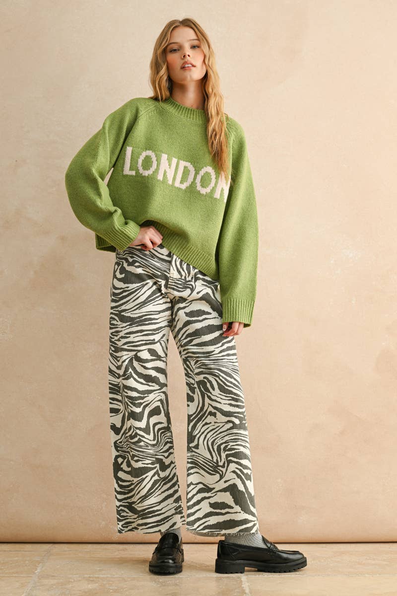 Zaza Zebra Wide Leg Jean