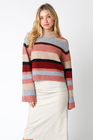Chiara Stripe Belle Sleeve Sweater