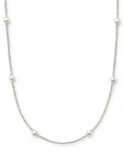 Rozlyn Beaded Ball Chain Necklace - Silver