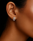Anika Chain Huggie Hoop Earring - Silver