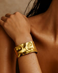 Roxi Hammered Cuff Bracelet - Gold