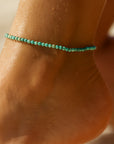 Sander Turquoise Beaded Anklet - Gold