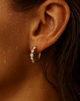 Varra Bezel Mini Hoop Earring - Gold