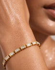 Monroe Baguette Bezel Tennis Chain Bracelet - Gold