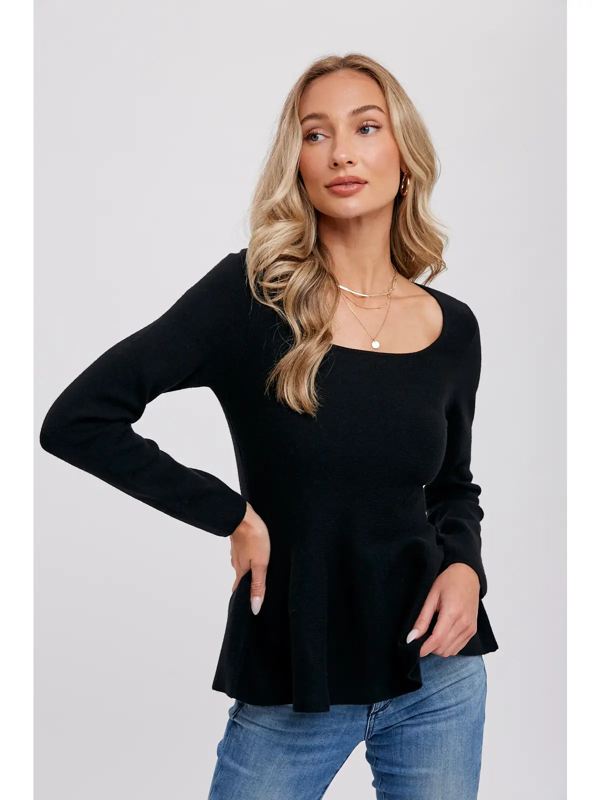 Clare Peplum Knit Top