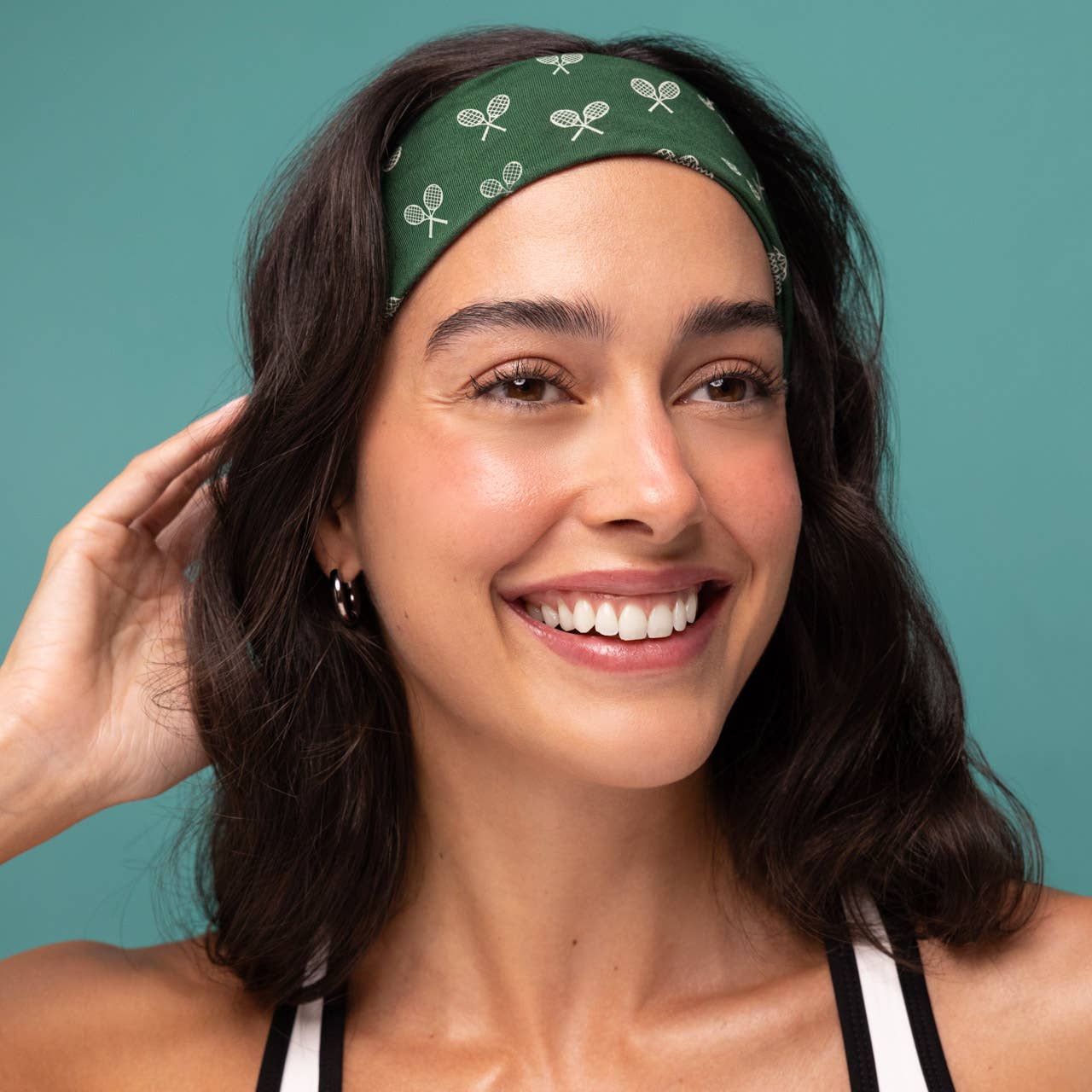 Recycled Fabric Active Headbands 3pc Set- Cream, Court Green &amp; Navy Blue