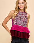 Mona Sequined Peplum Top