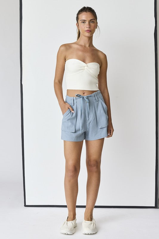 Leah Patched Pocket Shorts