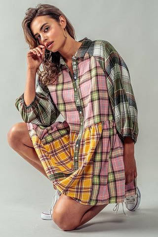 Hailee Plaid Ruffled Dress