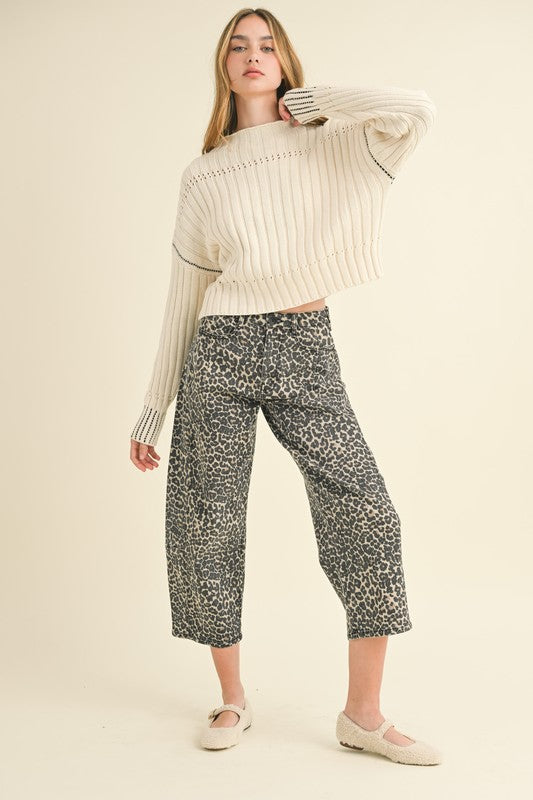 Dana Barrel Leg Leopard Jean