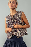 Leopard Print Padded Vest